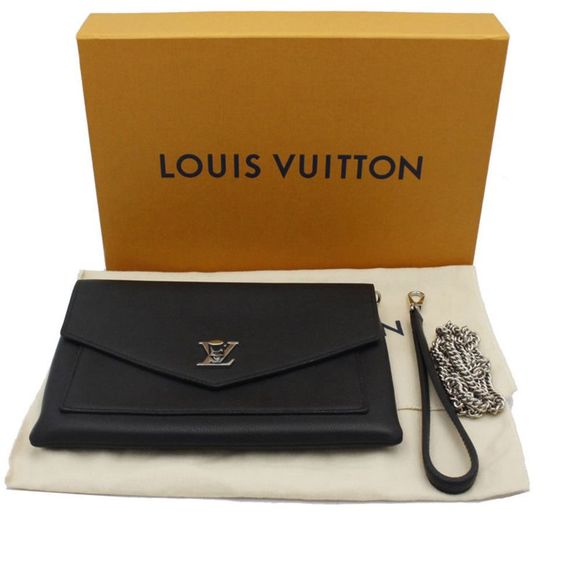 Louis Vuitton My LockMe Leather Shoulder Bag Black Silver - Picture 8 of 8